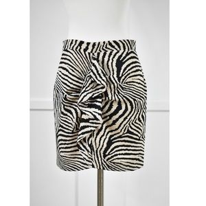 FOREVER 21 Animal Print Mini Front Ruffle Skirt Size XS